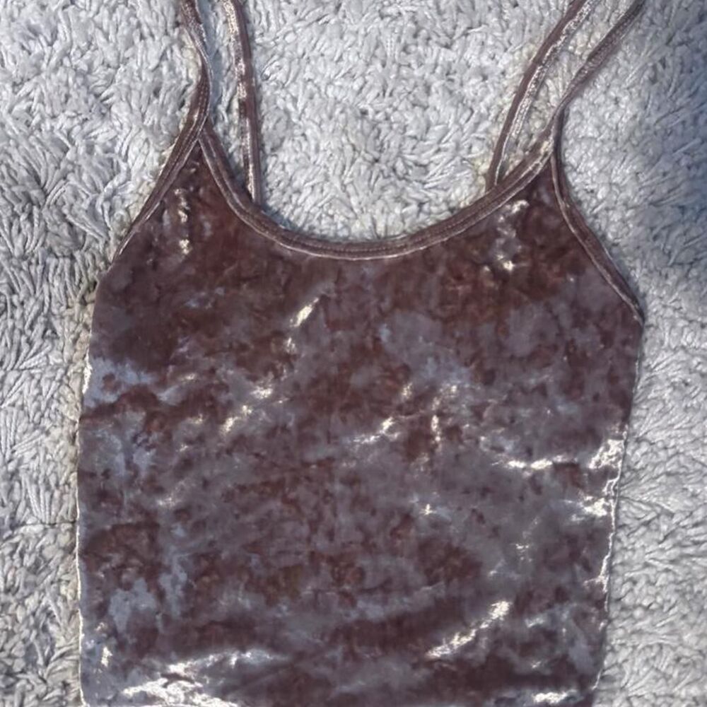 Gold Crushed Velvet Cami Tank Top | Soft Velvet Y2K Cami